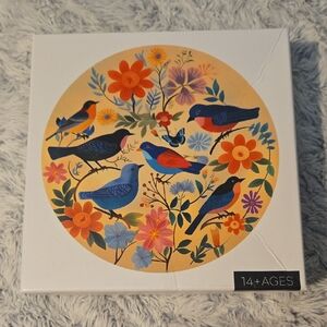 Birds & Flowers 1000 Piece Round Puzzle,  NEW